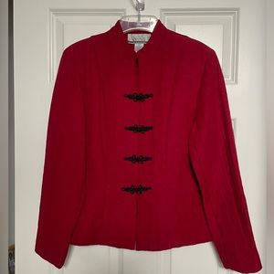 Nine & Company Nine West Quilted Asian Inspired BlazerJacket 10P Red